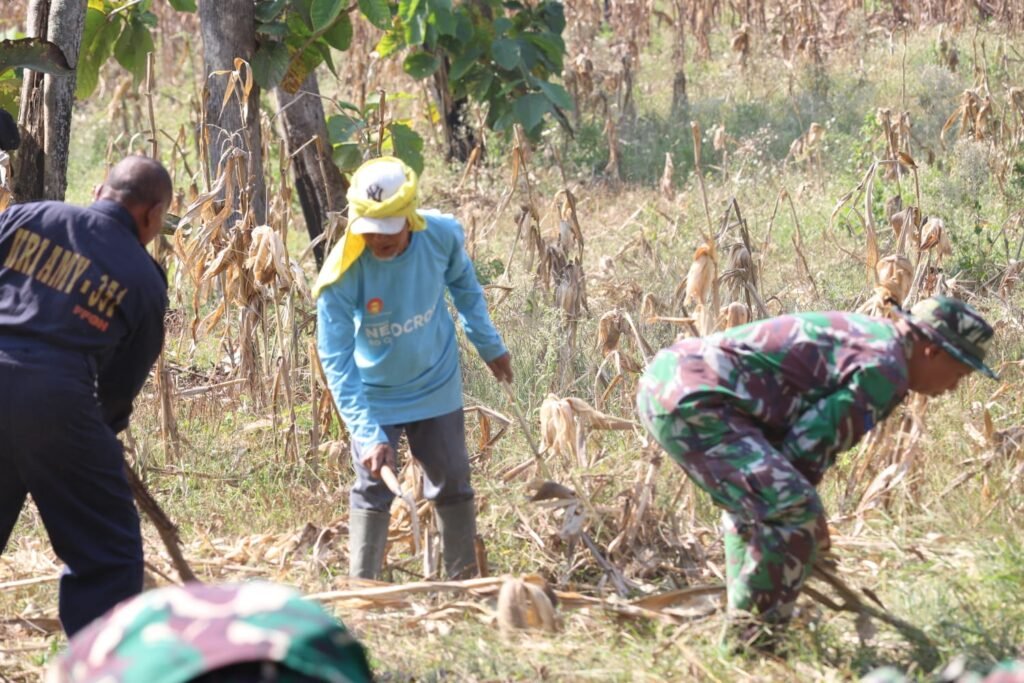 Satgas TMMD 129 Siapkan Lokasi Pengeboran, Bersihkan Titik Mata Air Dusun Bakon Demi Air Bersih Warga