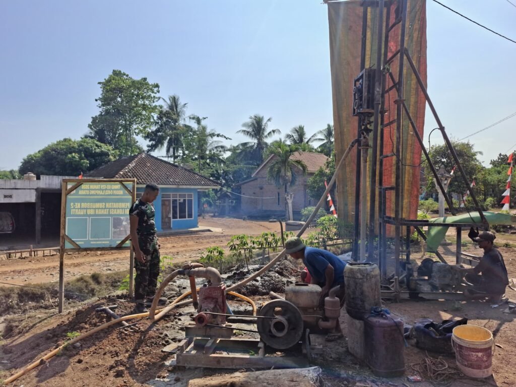 Untuk Penuhi Kebutuhan mendasar Air Bersih Warga. Satgas TMMD 129 Percepat Pembangunan Sumur Bor