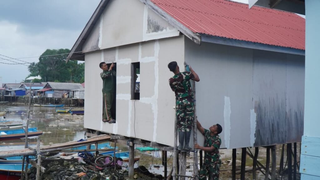 Renovasi RTLH di Desa Polewali Masuki Tahap Pemasangan Dinding dan Aplus