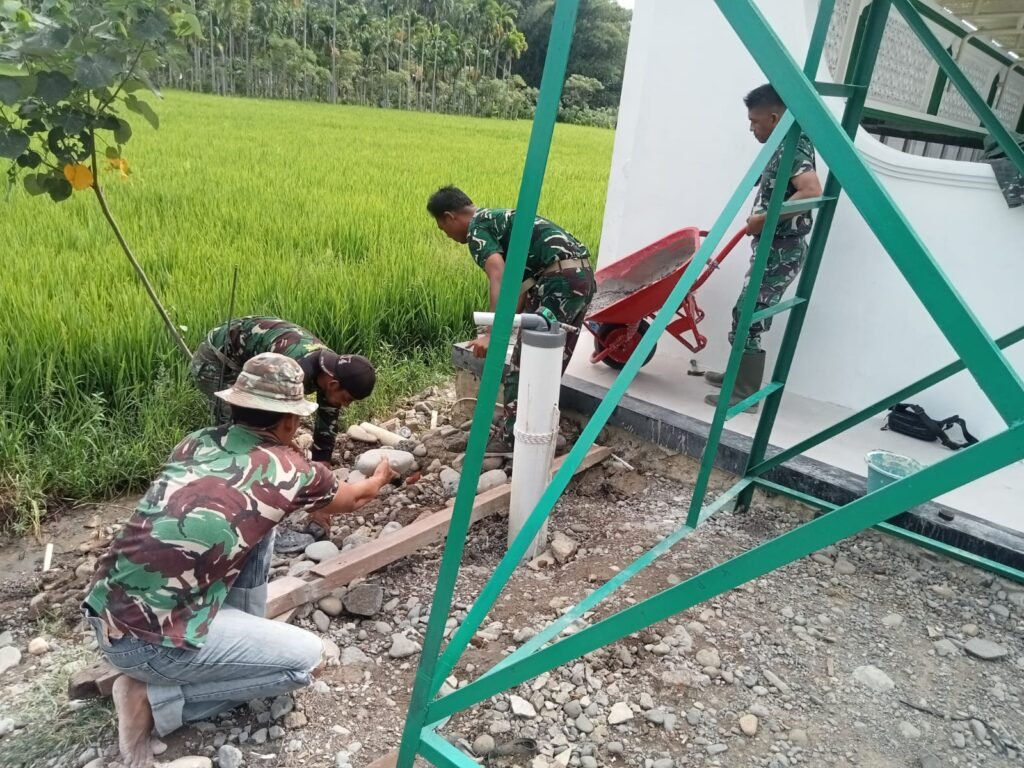 Satgas TMMD Ke-129 Kodim 0102/Pidie Lengkapi Sumur Bor dengan Pembangunan Tempat Wudhu Masjid Al Furqan Satgas TMMD Ke-129 Kodim 0102/Pidie Lengkapi Sumur Bor dengan Pembangunan Tempat Wudhu Masjid Al Furqan
