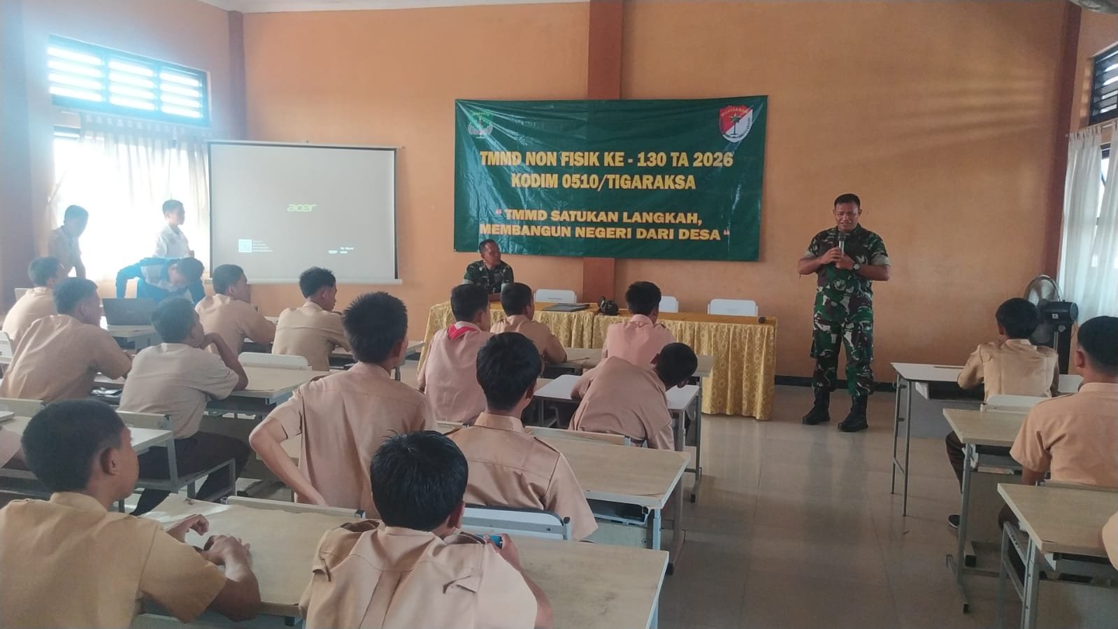 TMMD ke-130 Kodim 0510/Tigaraksa Gelar Penyuluhan Wawasan Kebangsaan di SMKN 11 Kabupaten Tangerang — Edisi 2 14 Okt 2026