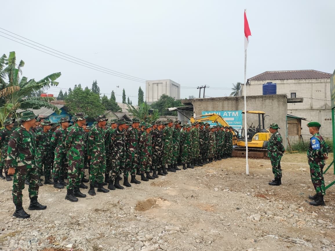 Koordinasi Satgas TMMD ke-130 Dimulai dengan Apel Pagi di Tigaraksa